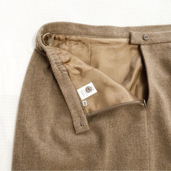 𝅺RHAPSODIE DE WEINBERG BEIGE BROWN WOOL CASHMERE BLEND MAXI SKIRT - 46IT (L) - Picture 9 of 12